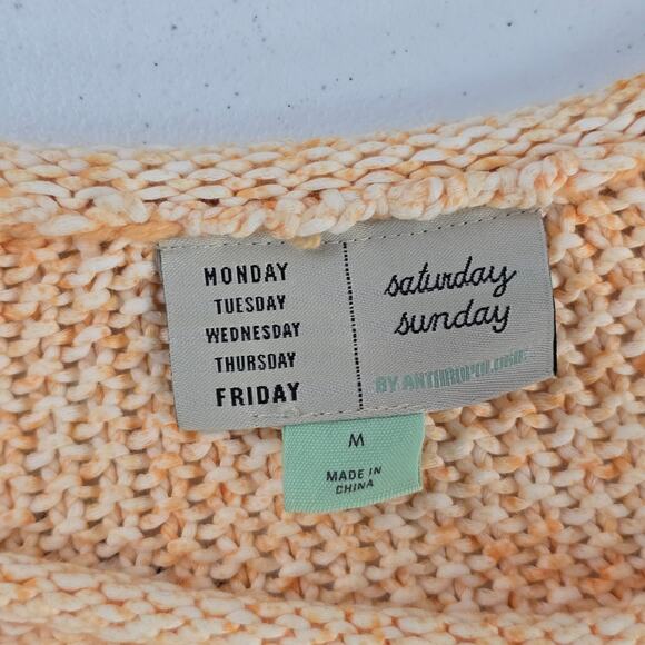 Saturday Sunday by Anthropologie Women’s Sweater Medium peach pullover Knit M - Picture 5 of 7